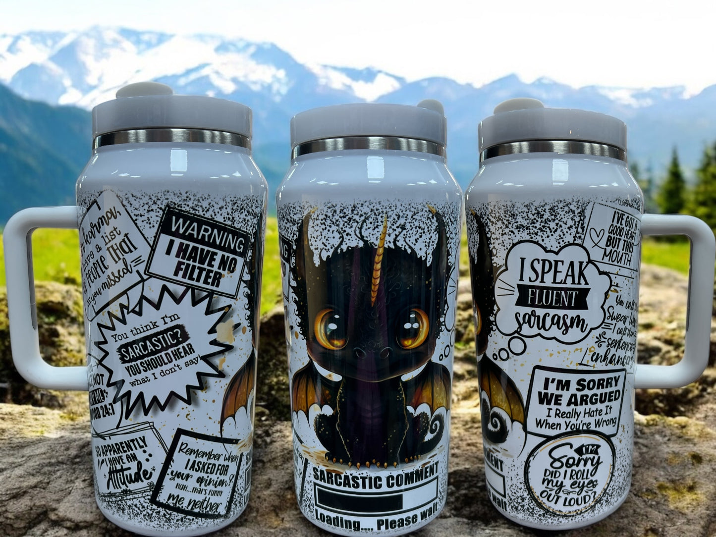🐲🔥  64oz "Sarcastic Dragon"64oz  Quencher Unleash the sarcasm