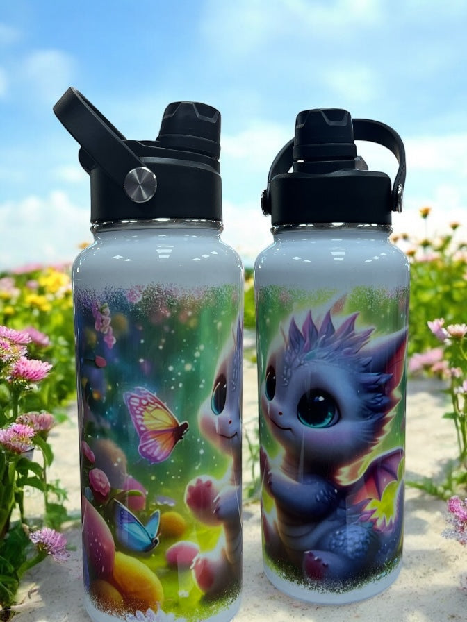 🌈Magical sips for magical souls. Dragon 32oz Stainless Steel Water Bottle