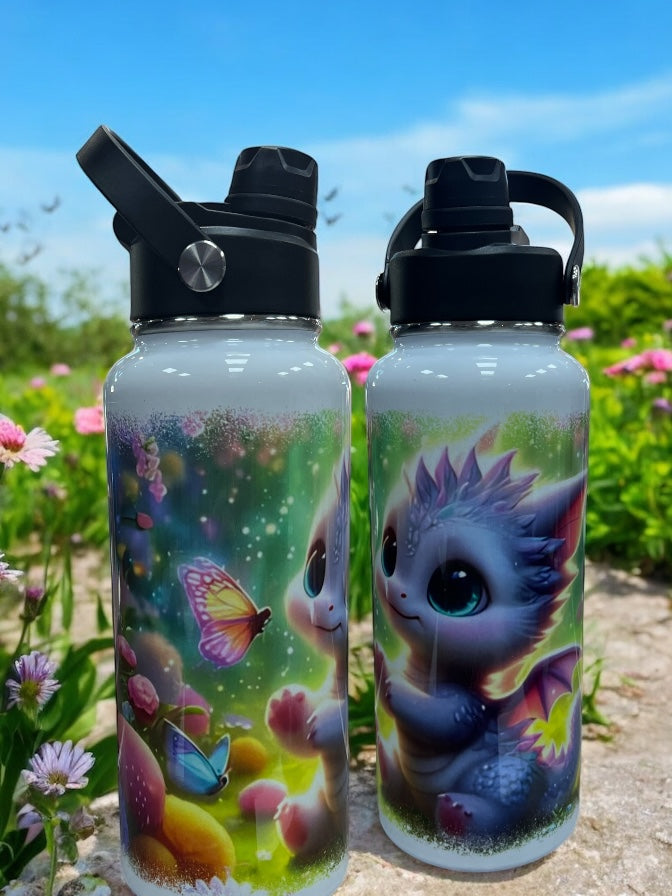 🌈Magical sips for magical souls. Dragon 32oz Stainless Steel Water Bottle
