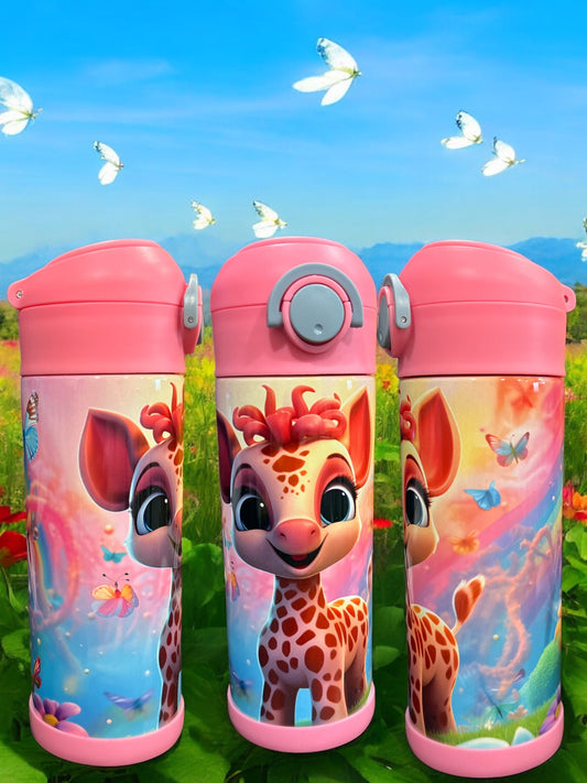 12oz kids water bottles -Cute Giraffe