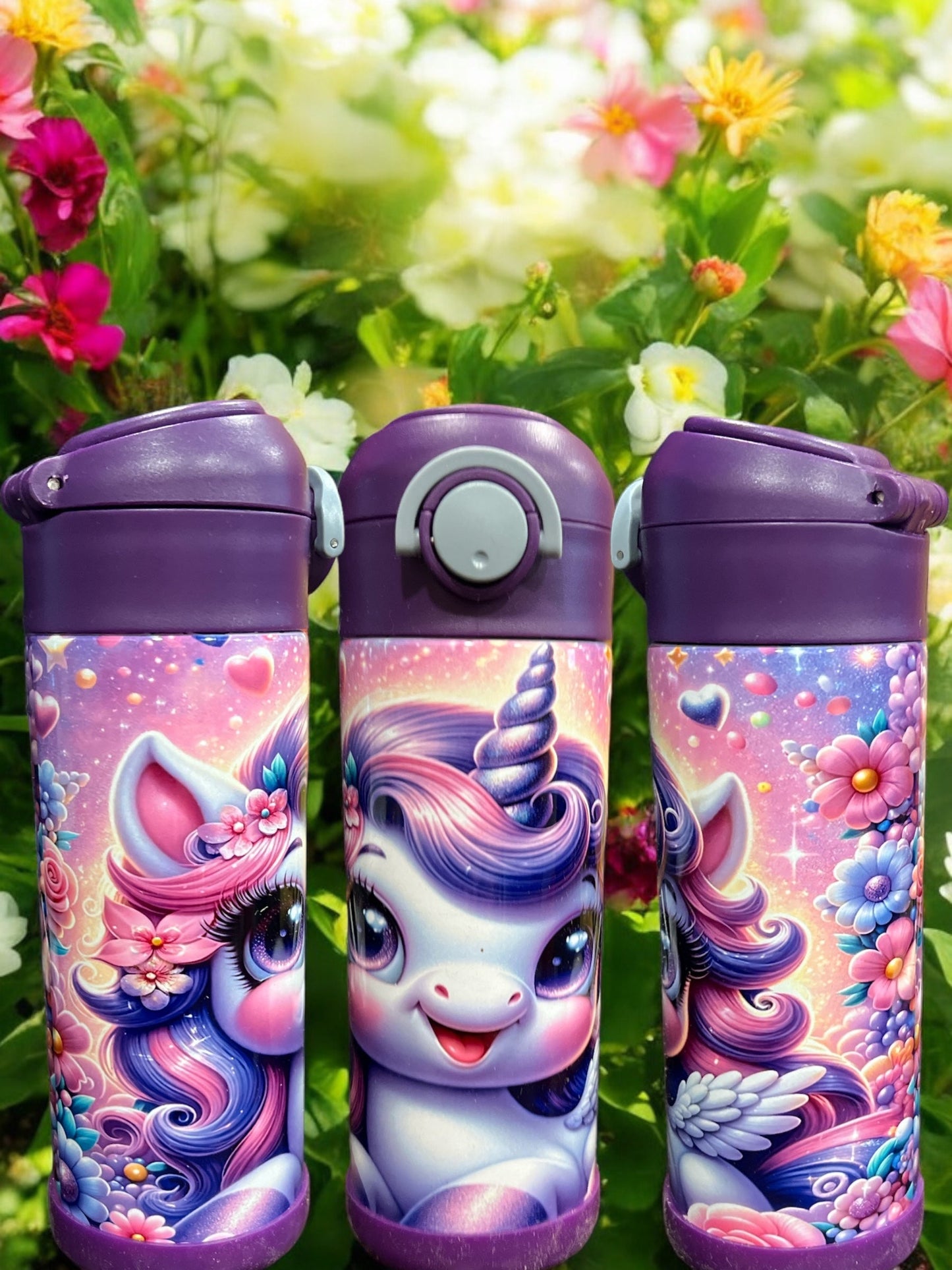 12oz kids water bottles -Purple Unicorn