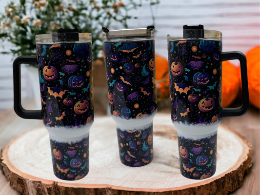Halloween Bats 40oz Stainless Steel 40oz Thirst Quencher Travel Cups Tumblers with handle