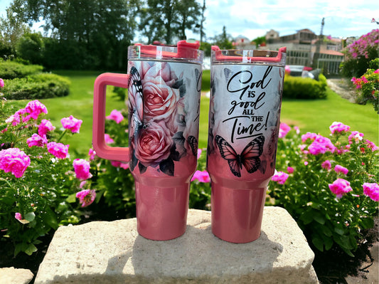 God is good all the time - 40oz Stanley Style Thirst Quencher Cup